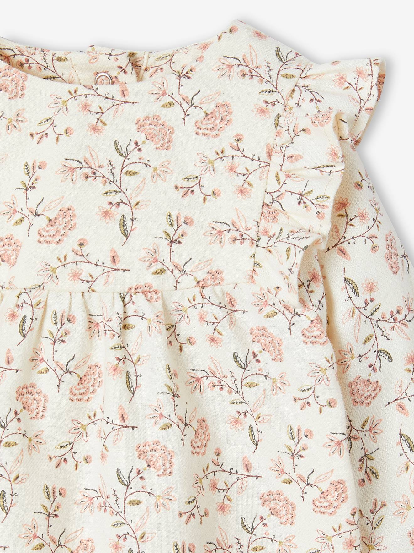 Ensemble 3 pièces bébé robe, collants et son bandeau assorti écru
