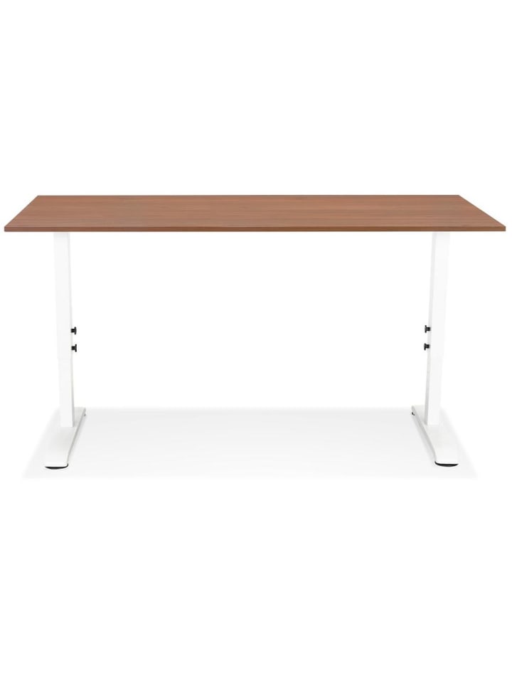 KADIMA DESIGN Schreibtisch höhenverstellbar 160x80 cm, Arbeitstisch geräumig in Braun-Weiß günstig kaufen