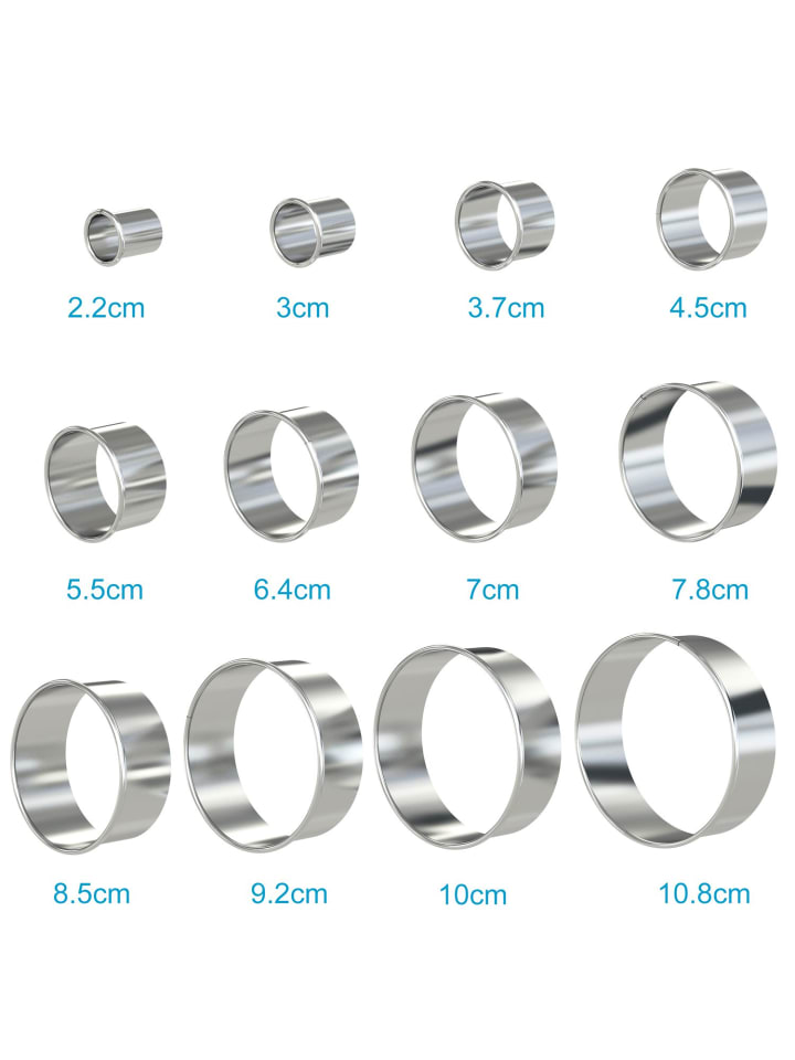 Intirilife 12-teiliges Ausstechformen Set in Silber günstig kaufen onesize