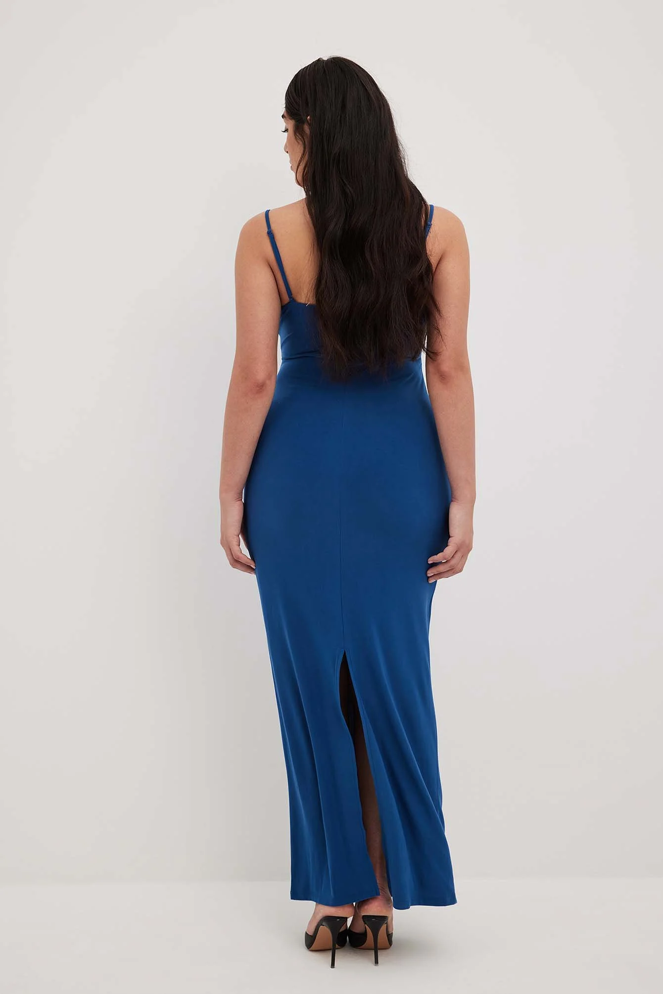 Drapiertes Kleid mit Spaghetti-Trägern