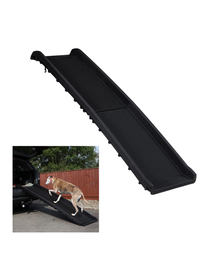 relaxdays Hunderampe in Schwarz - (B)40 x (T)156 cm günstig kaufen onesize