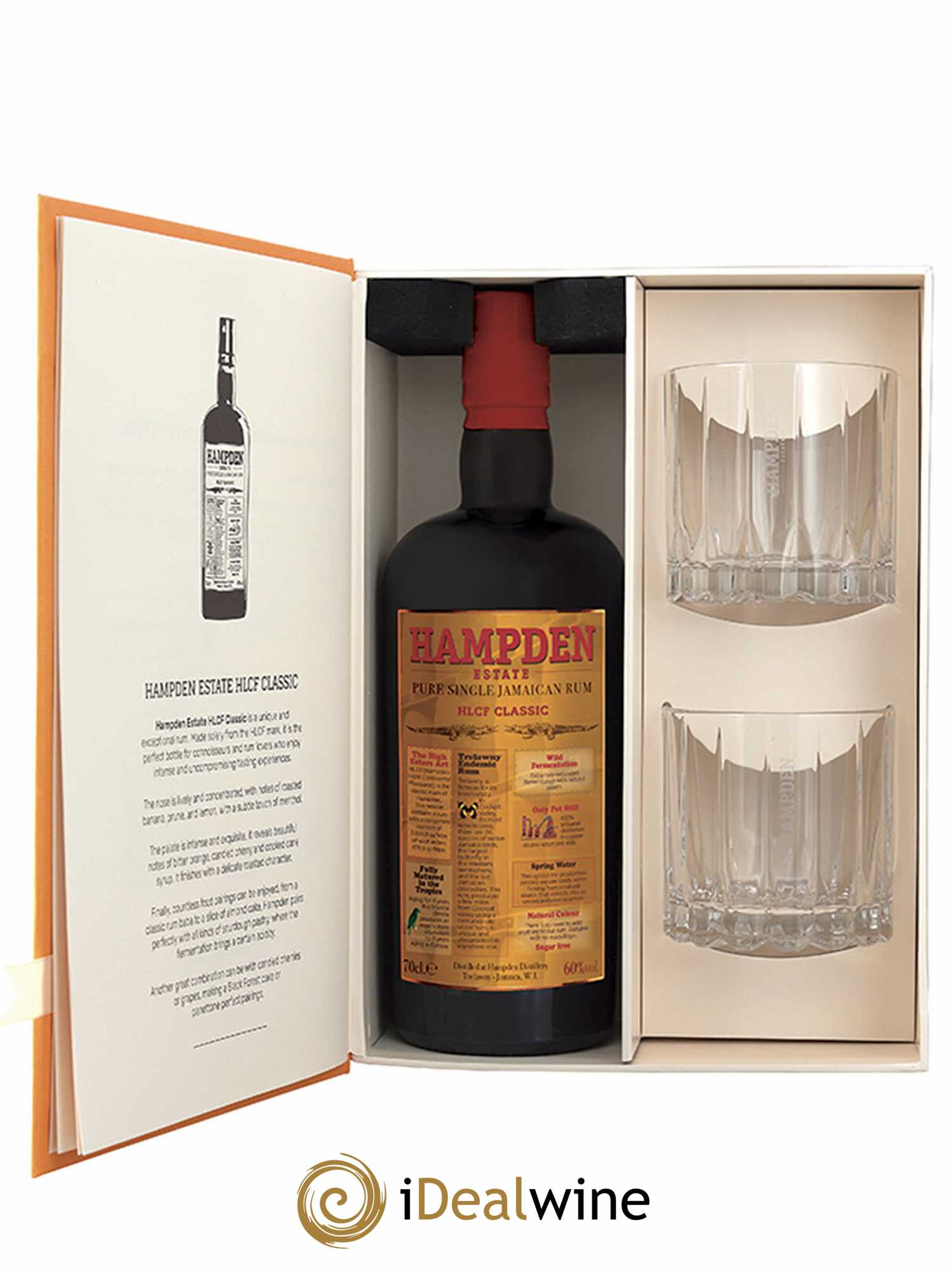 Rum Hampden HLCF Classic Coffret 2 verres rocks (70 cl)  - Lot de 1 Bouteille