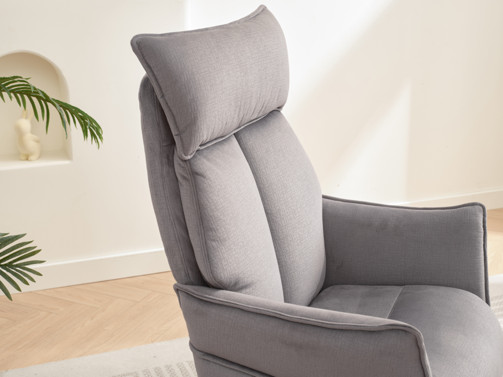 Happy Home Happy Home gepolsteter Relaxsessel mit Hocker HWP60-GRA grau
