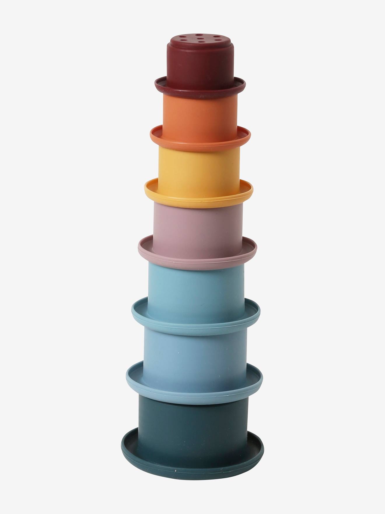 Pyramide à empiler en silicone multicolor
