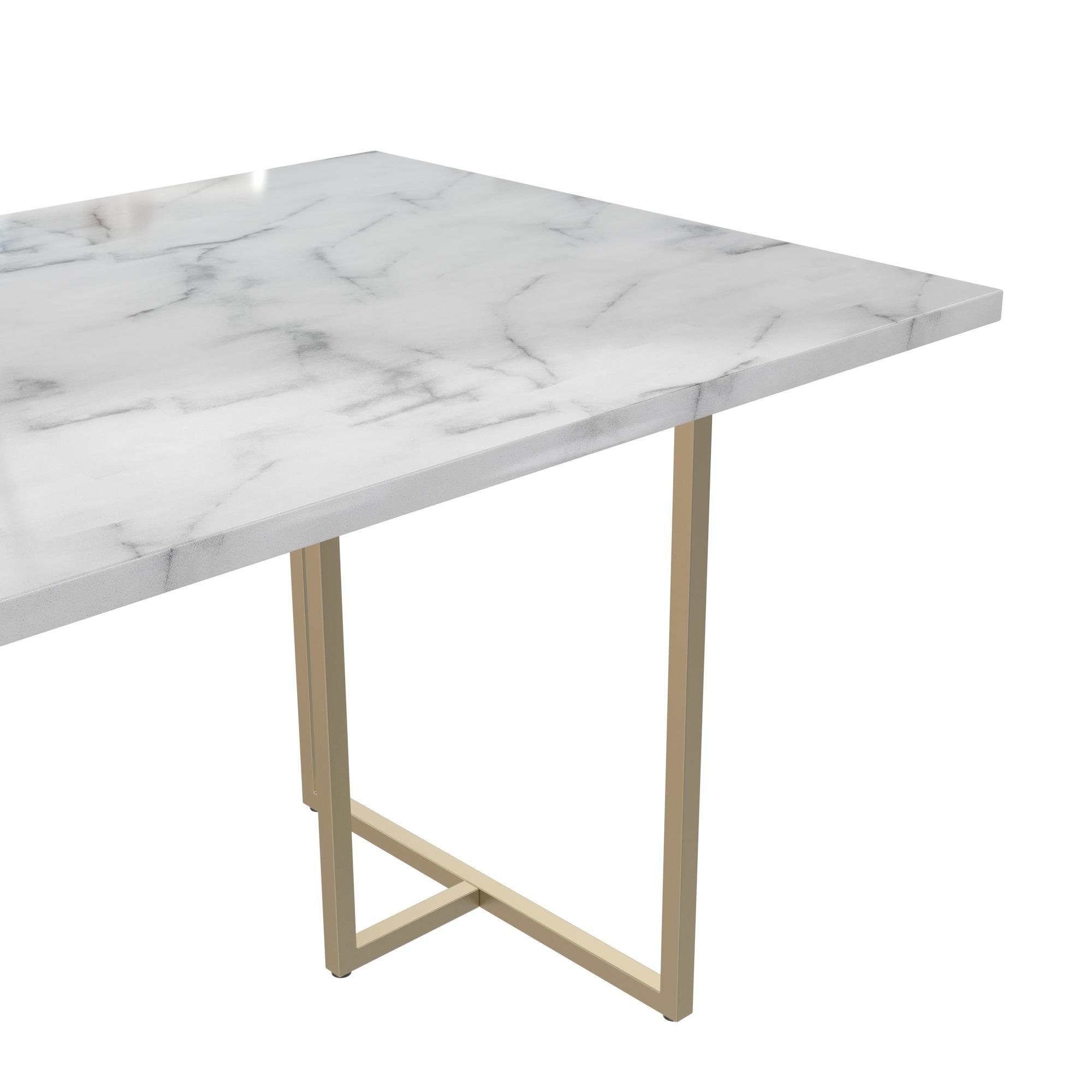 loft24 Esstisch Astor, Tisch in Marmoroptik mit Metallgestell, Breite 162,5 cm