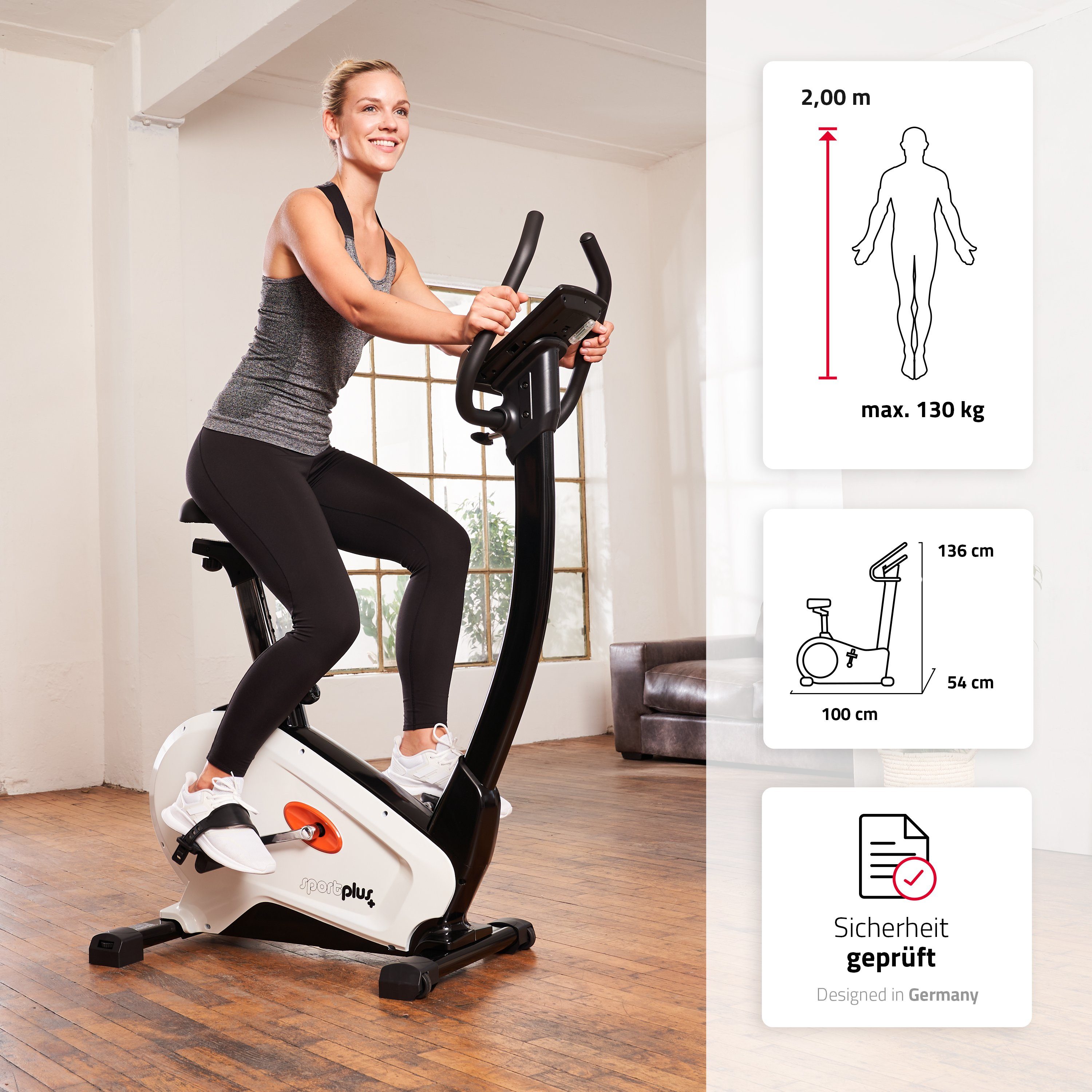 SportPlus Heimtrainer SP-HT-9800-iE, Heimtrainer, Fahrrad, App Steuerung, max. Benutzergewicht 130 kg