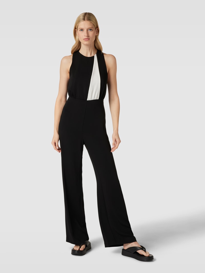 Jumpsuit mit Kontrast-Detail Modell 'CHELSIE' in schwarz