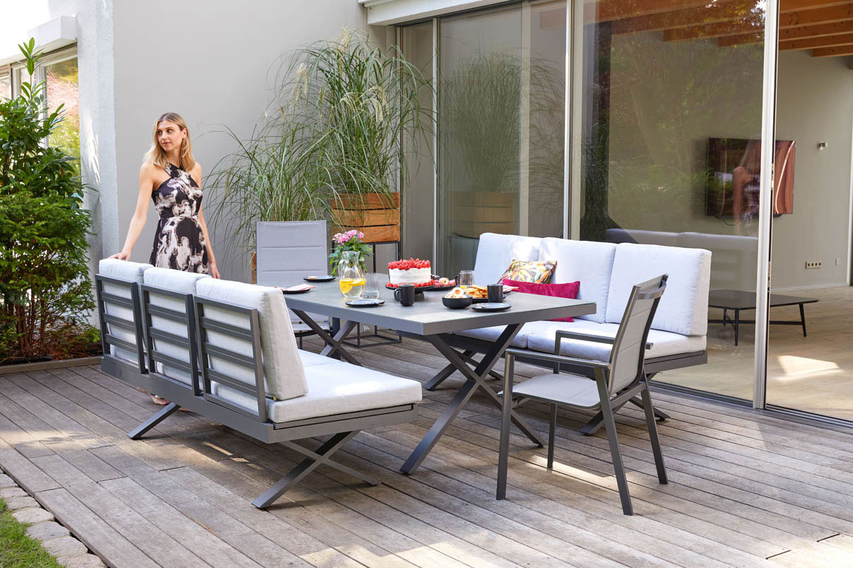 OUTDOORGartensofa Klappfunkt. links