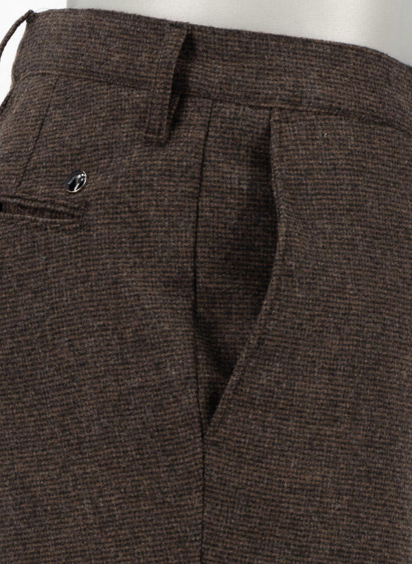 Alberto, Hose, Slim Fit, Wolle waschbar, dunkelbraun meliert