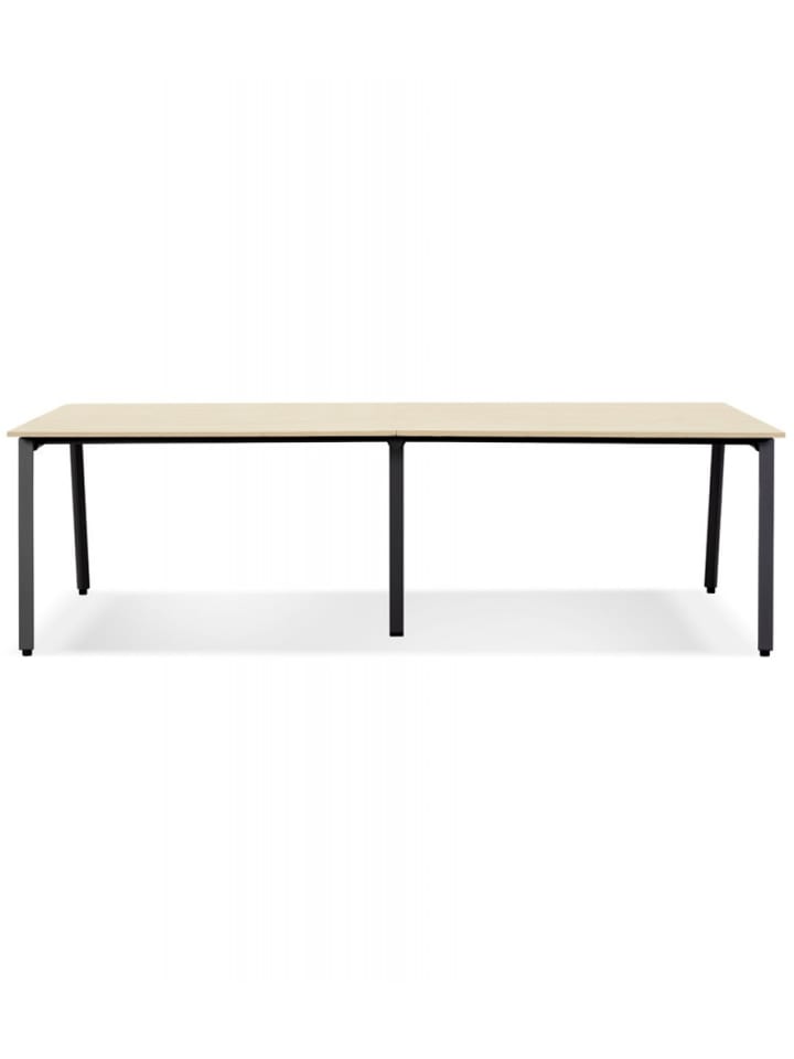 KADIMA DESIGN Schreibtisch Doppelbank aus Holz und Metall | Elegantes Design in Beige-Schwarz günstig kaufen onesize