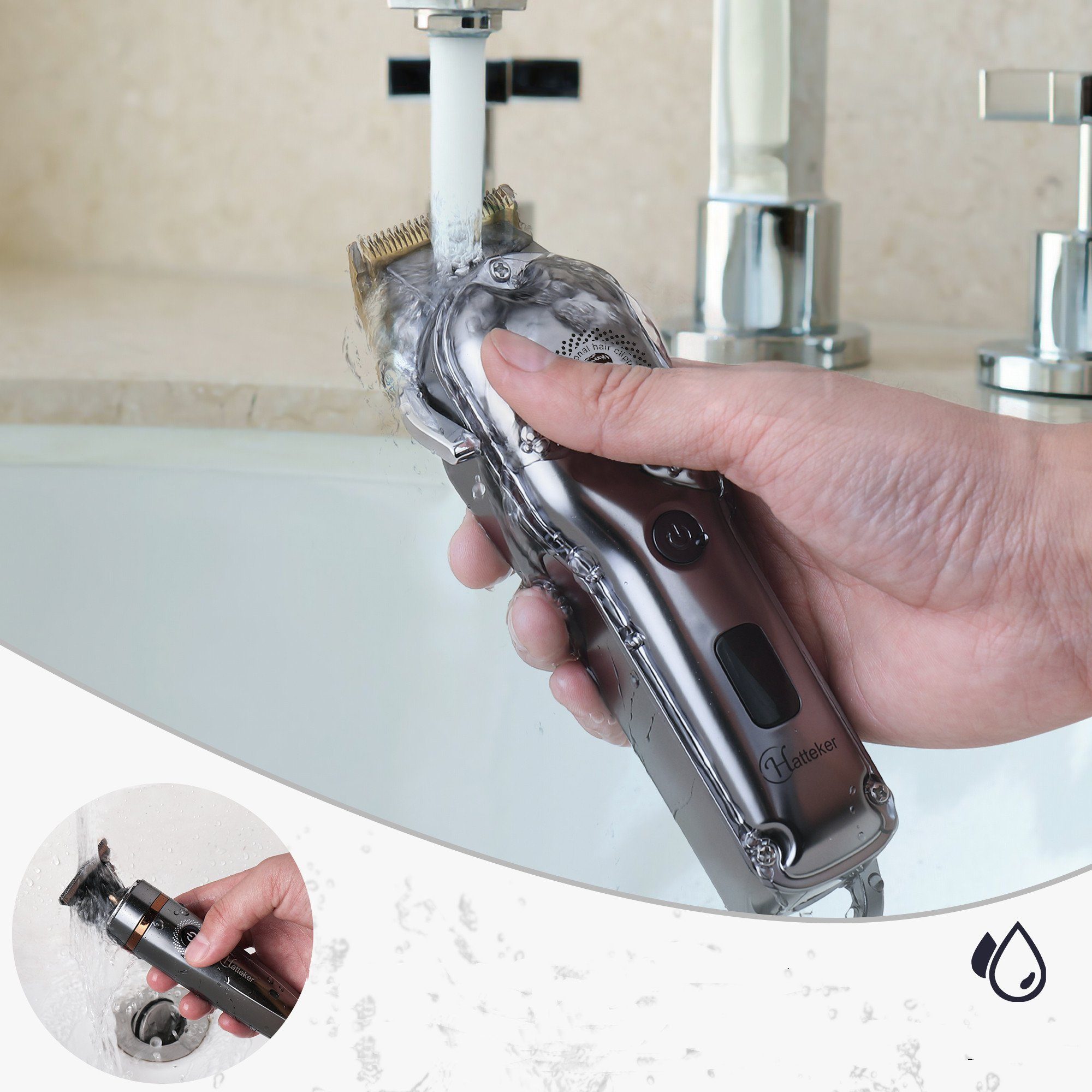 HATTEKER Haarschneider RFC696T, Bartschneider Nasenhaartrimmer 3in1