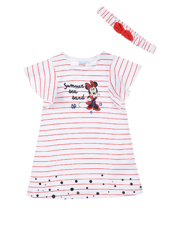 Disney Minnie Mouse 2tlg. Outfit: Kleid und Stirnband Schleife in Rot günstig kaufen