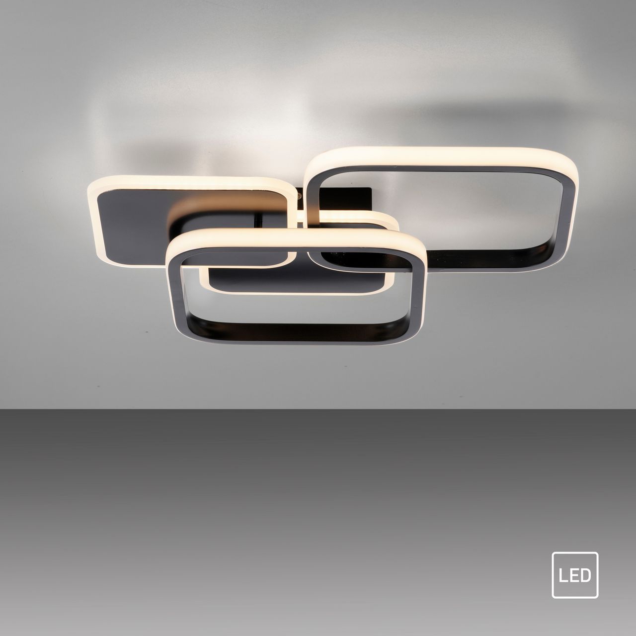 JUST LIGHT LED Deckenleuchte SEVENT, eckig, 1xLED-Board/36W/3000K, Innenleuchte, IP20