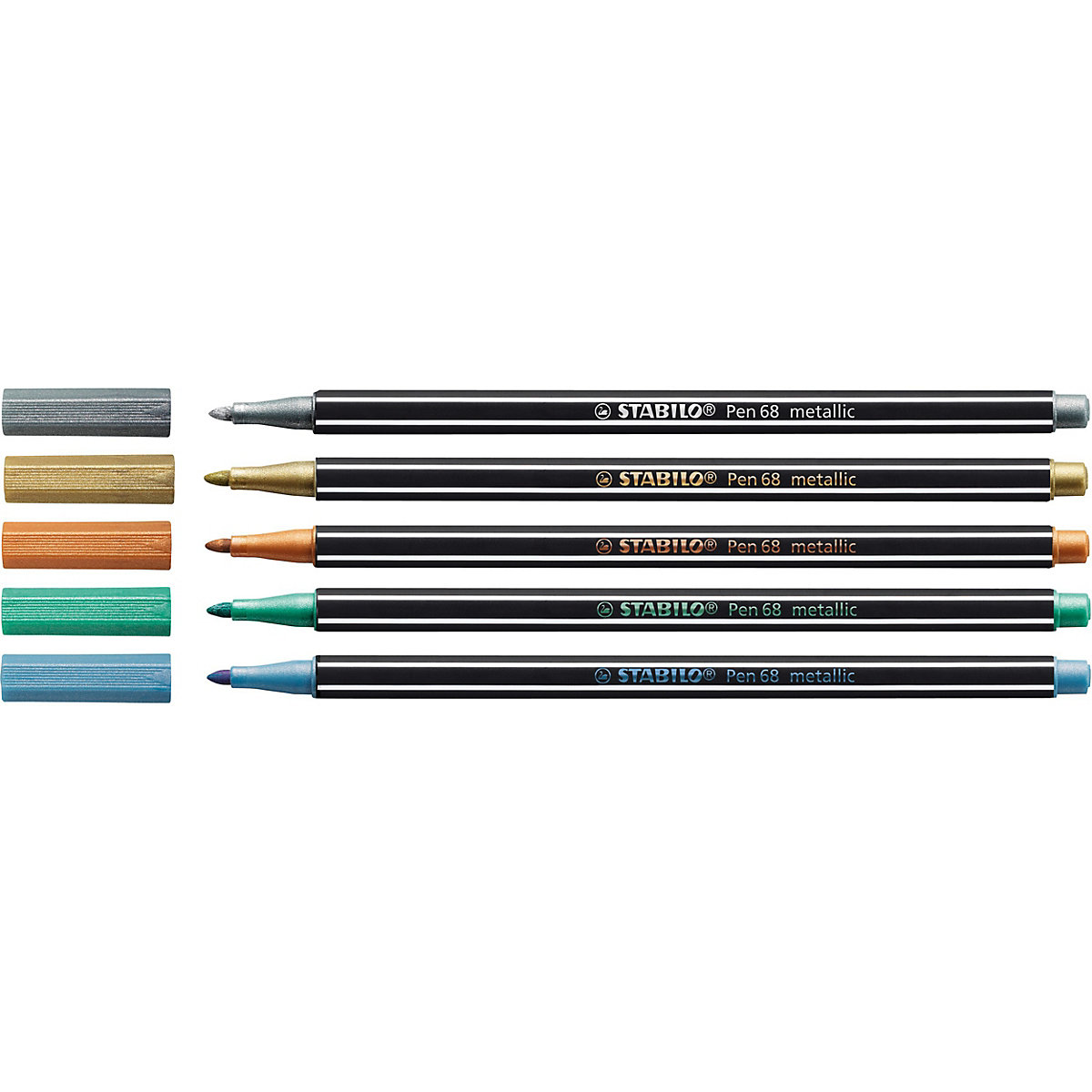 Filzstifte Pen 68 metallic, 6 Farben, Kunststoffetui