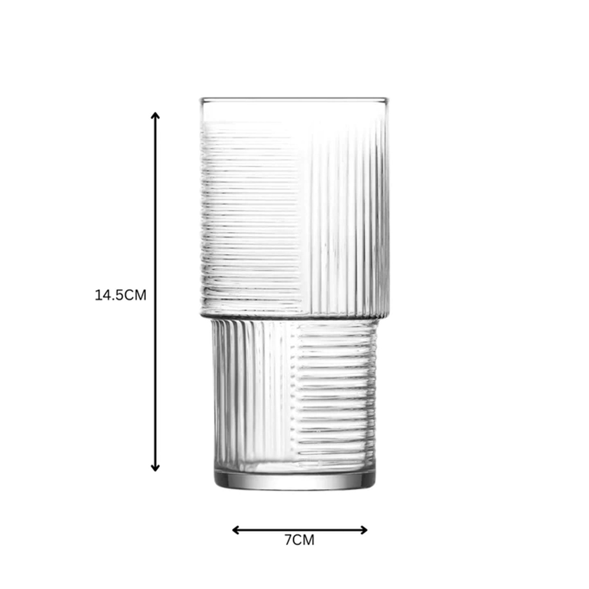 LAV Glas Wassergläser Set Helen Longdrink Set, 400ml, Gläser Set Trinkglas, Glas