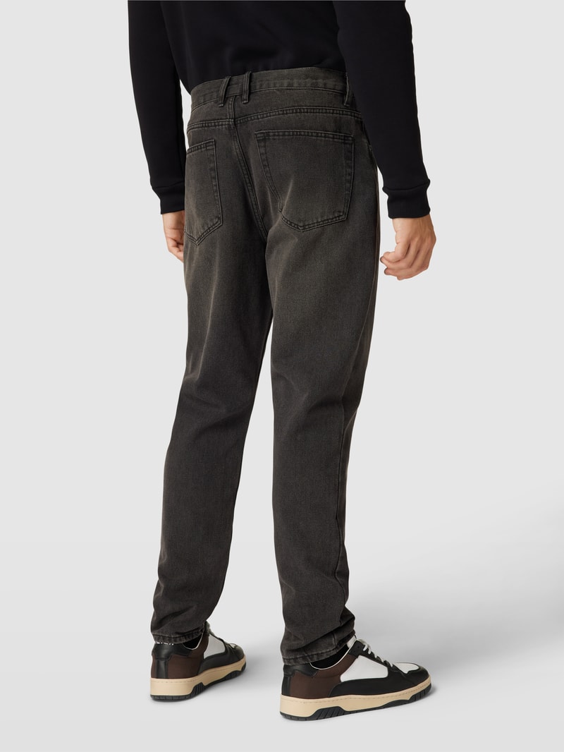 Regular Fit Jeans in unifarbenem Design Modell 'Manchester' in dunkelgrau