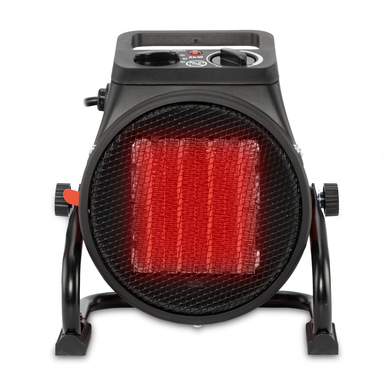 Grafner Heizgerät 2000 W Baustellen Heizlüfter Heizgebläse 2 kW Keramik Elektroheizung, 2000 W, mit Thermostat und Tragegriff