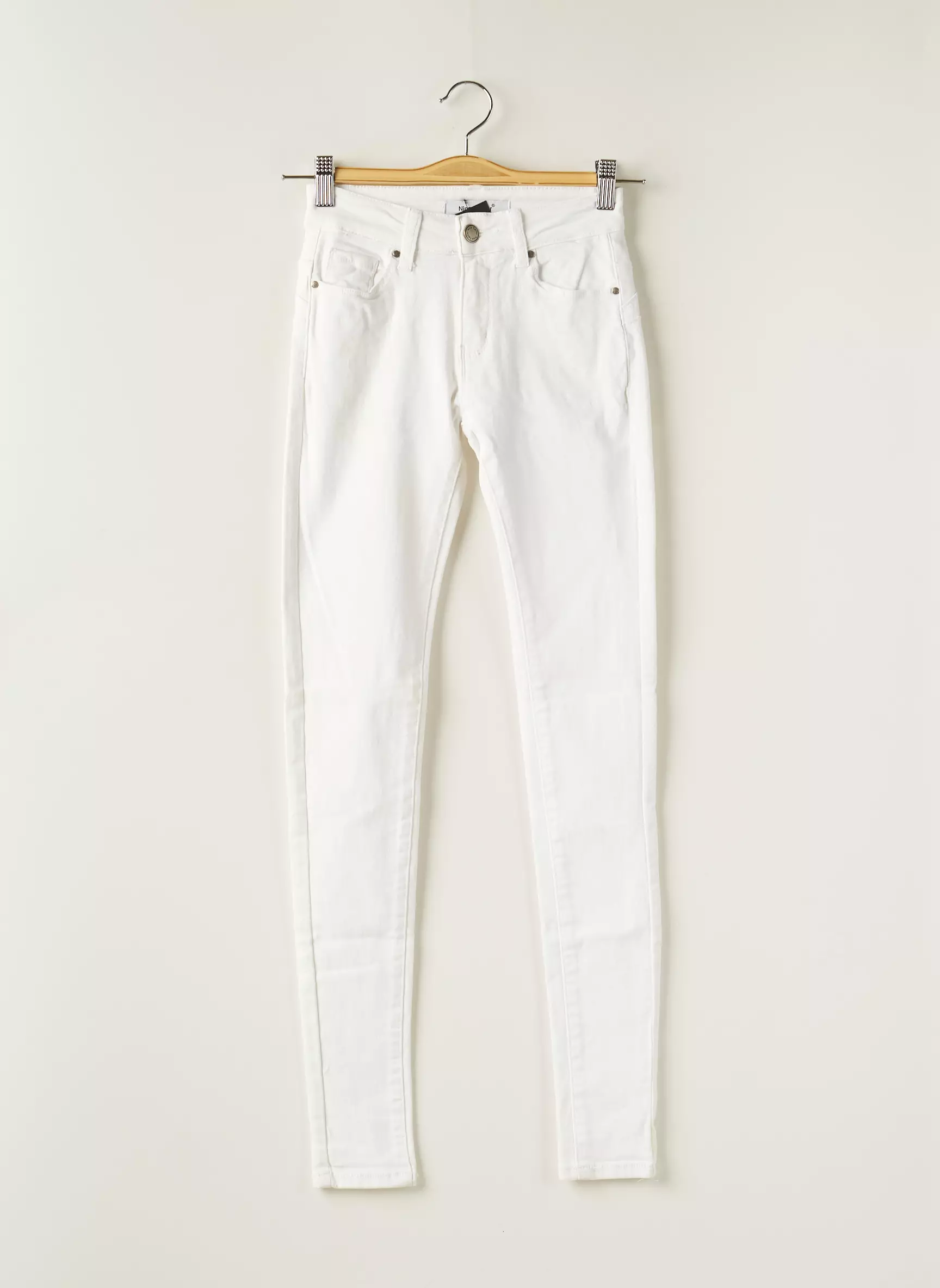 Nina Carter Pantalons Slim Femme couleur blanc