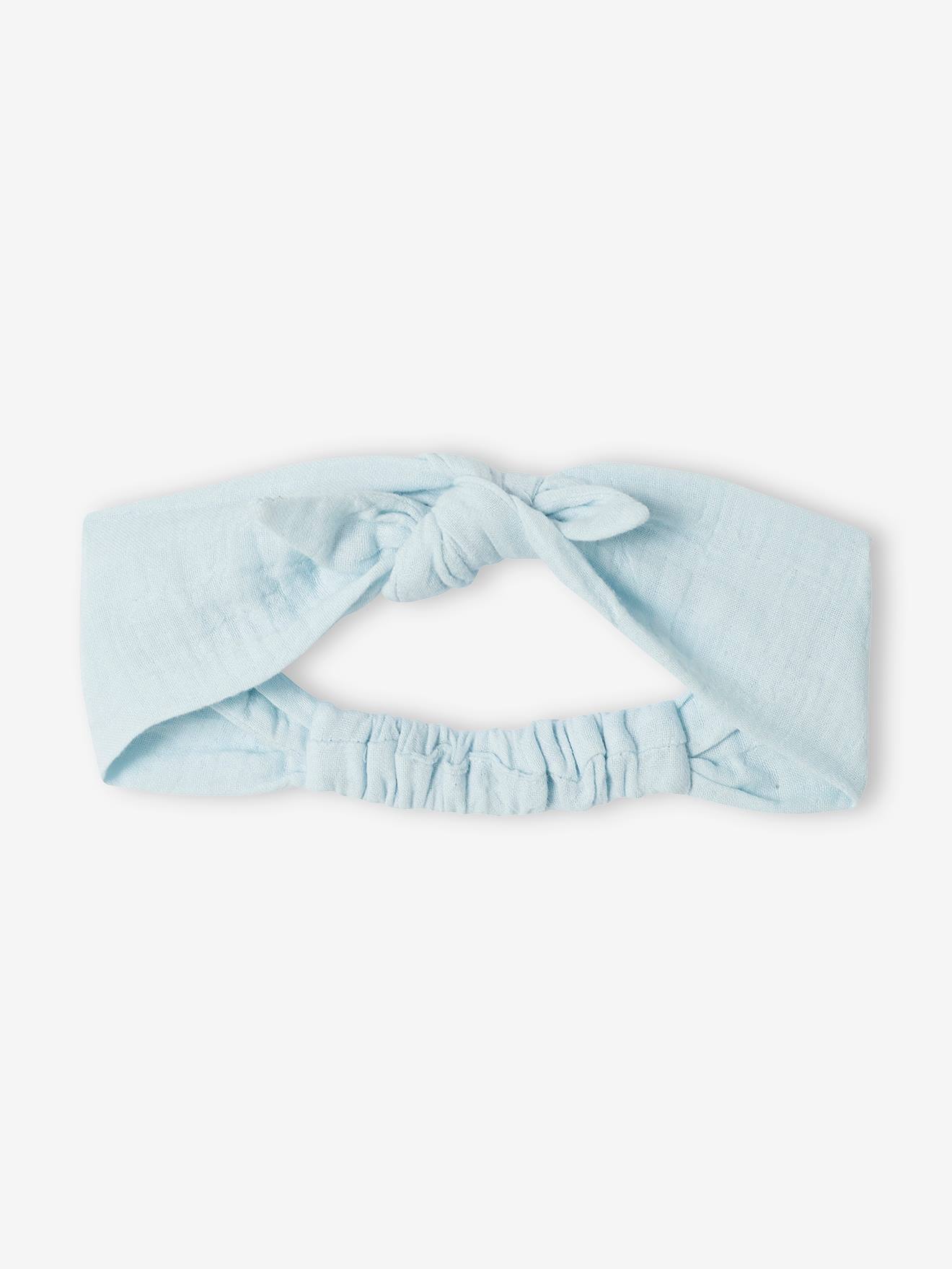Robe bébé et son bandeau noeud bleu ciel