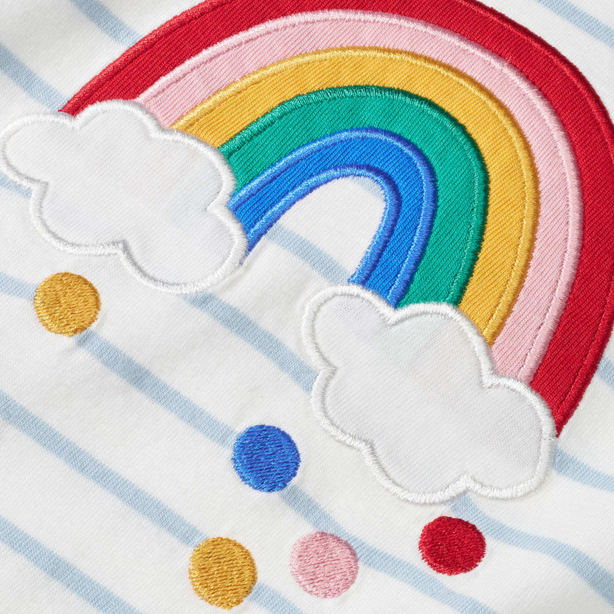 T-Shirt mit Regenbogen-Motiv, blau & weiß, Gr. 110, 1 St