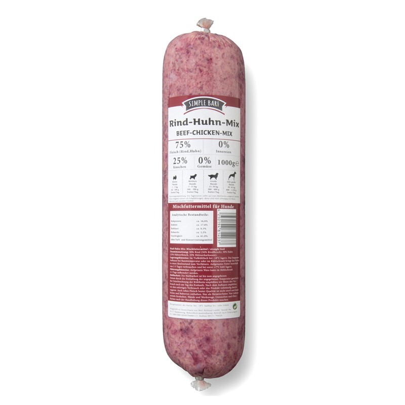 Simple BARF BARF/ Frostfutter Simple BARF Rind-Huhn-Mix 16x1 kg