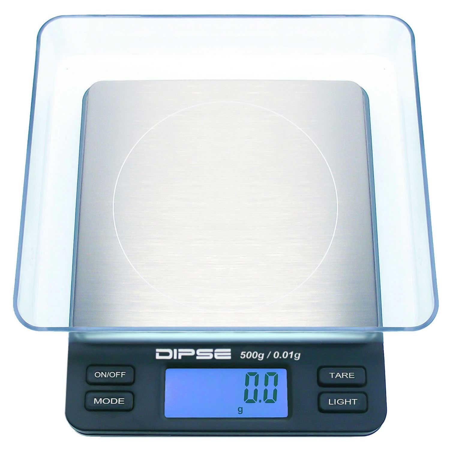 Dipse Feinwaage TP-500 Digitalwaage mit Auflösung 0,01 und Wiegelast von 500g