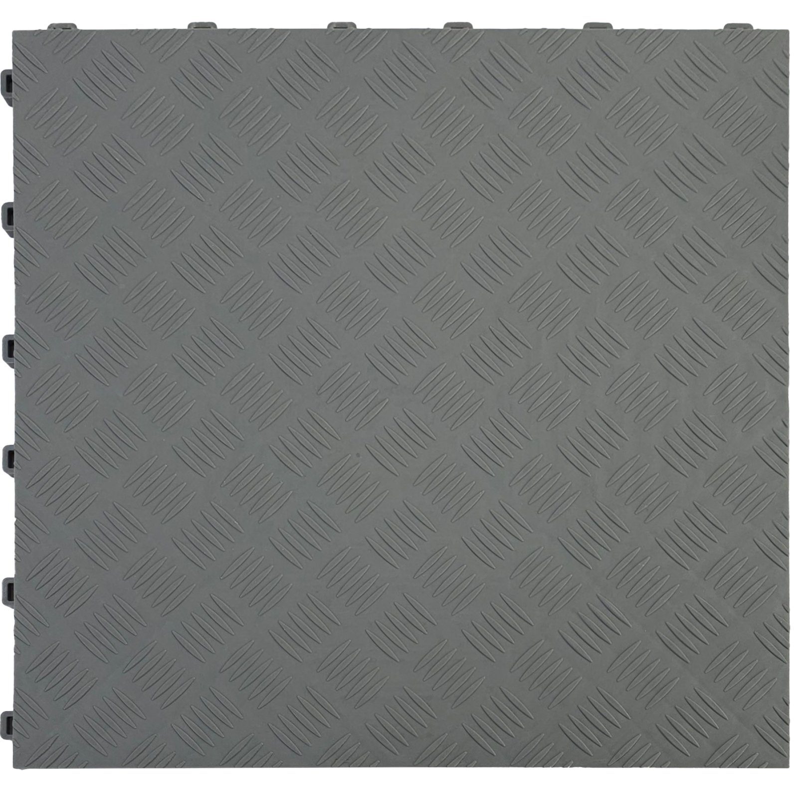 RAMROXX Bodenfliese Klickfliesen Riffelblech Look Boden für Messe Floor Garage Grau 40x40, grau