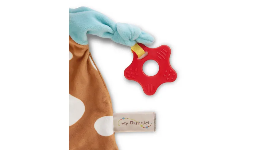 NICI Schmusetuch Kuh mit Beißring und Schnullerbefestigung