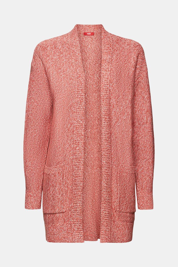 Langer Cardigan mit offener Front, 100 % Baumwolle