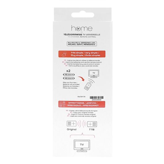 Télécommande universelle TNB pour seniors, compatible avec 1 combiné