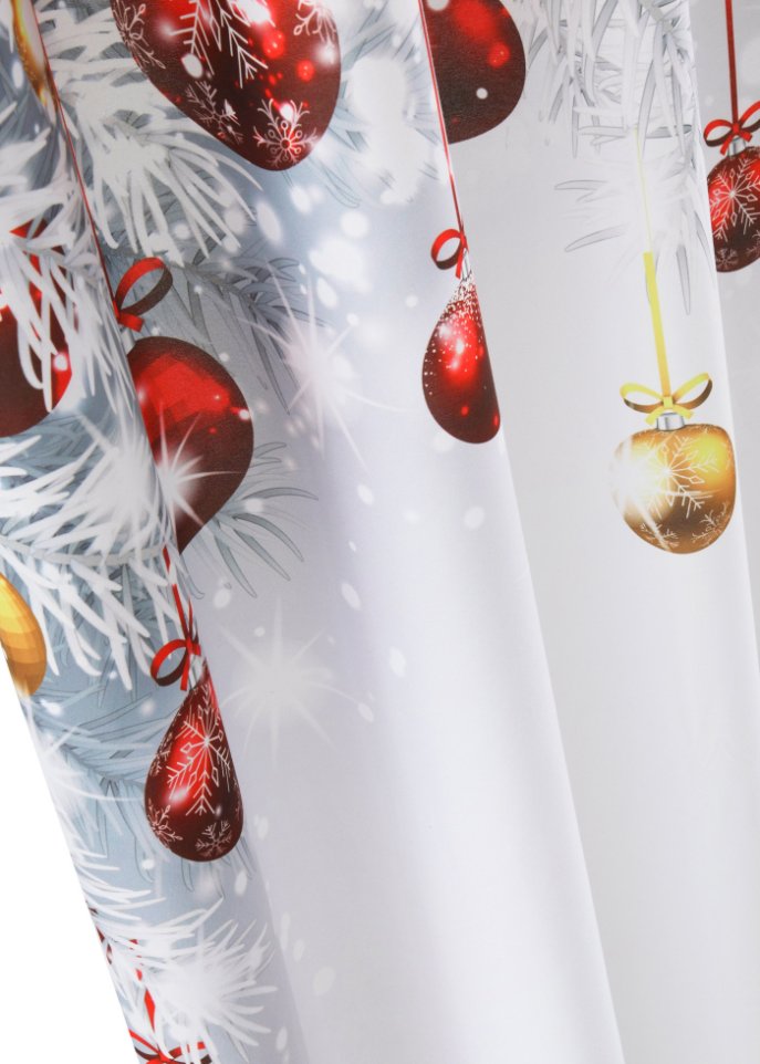 Vorhang mit weihnachtlichem Druck (1er Pack)
