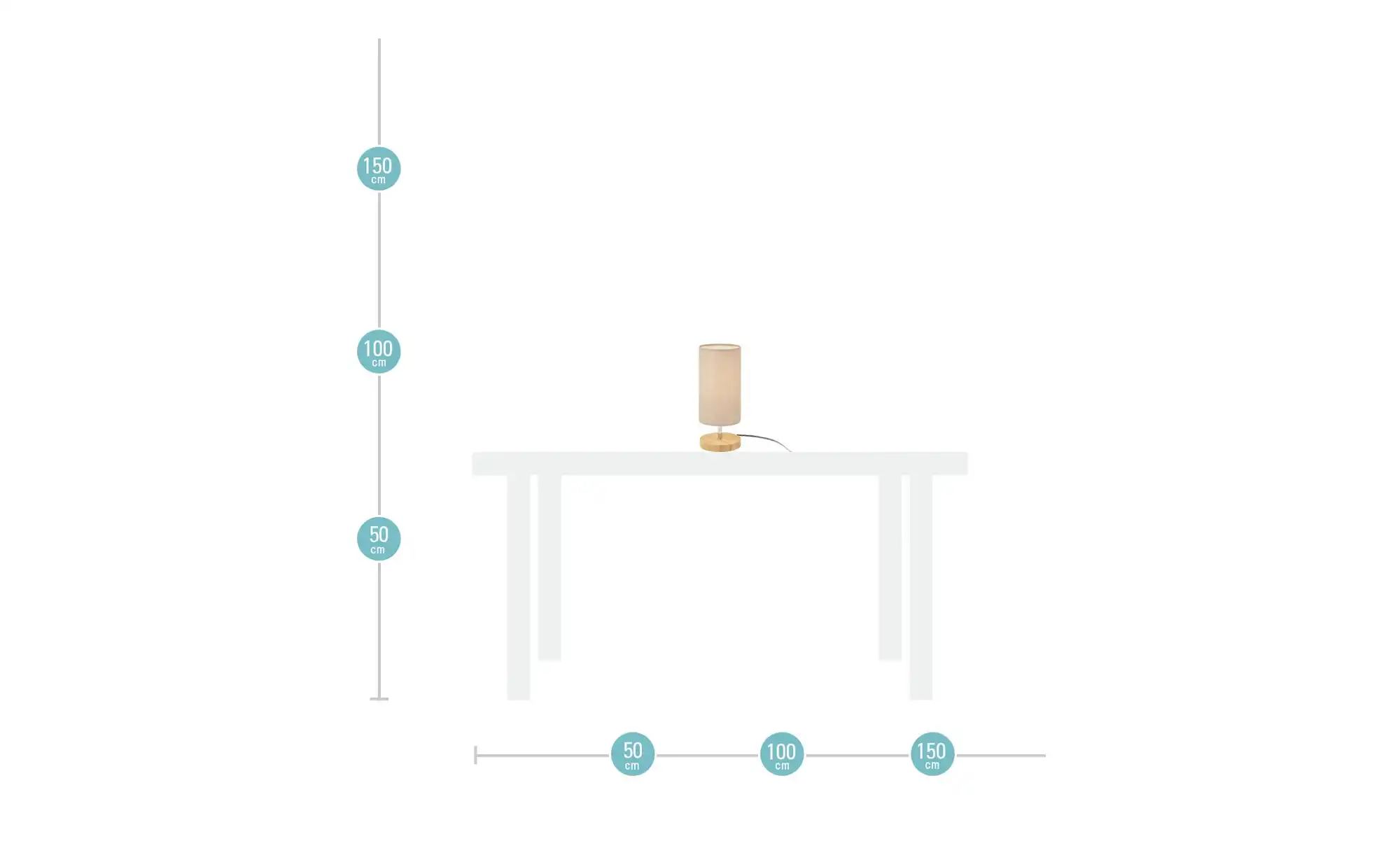 levelone Tischleuchte, 1-flammig Stoffschirm Cappuccino
