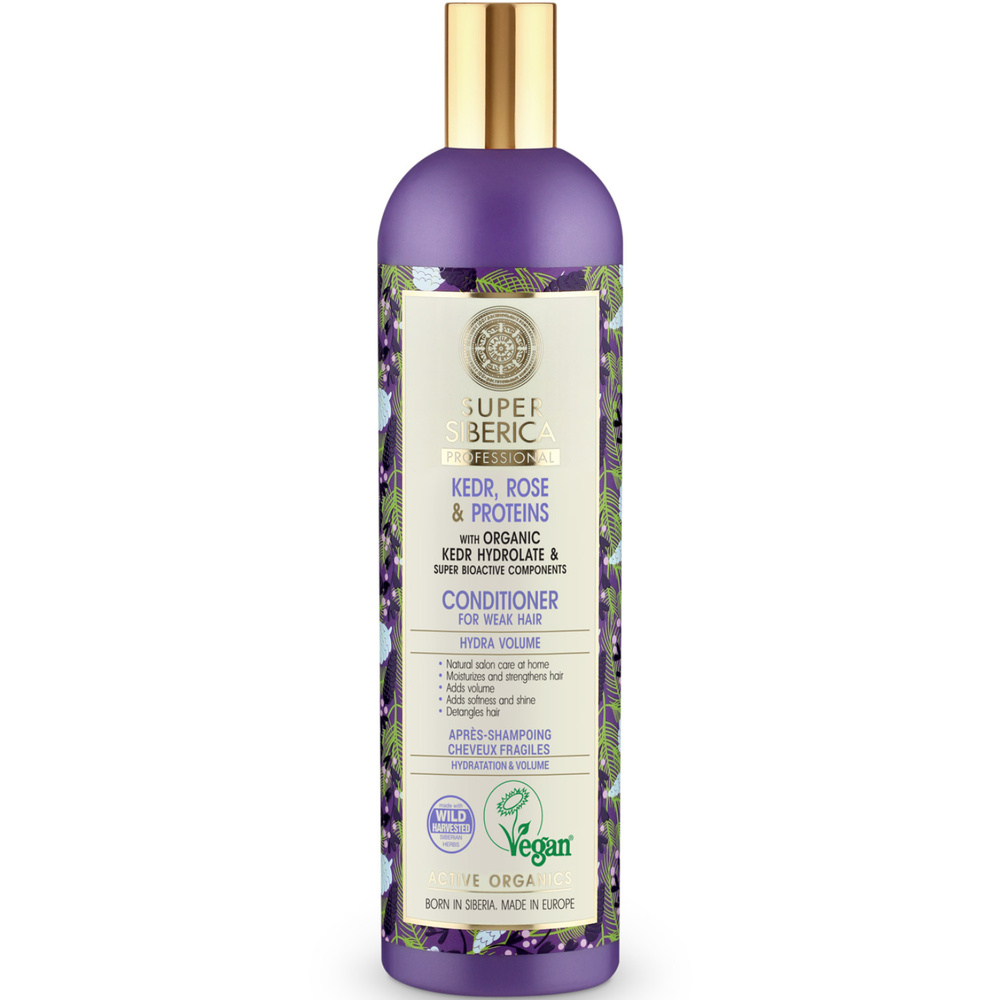 Natura Sibérica Après-Shampoing Cèdre et Rose Soin Capillaire Hydratation et Volume
