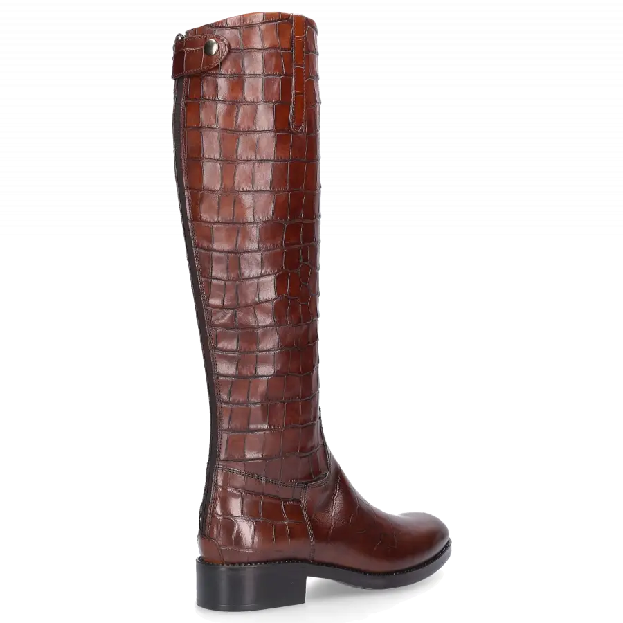 EN AVANT - Stiefel 920-19 Kalbsleder Krokodillederprägung braun - braun