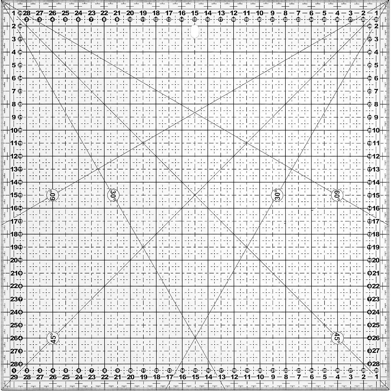 buttinette Rollschneider-Lineal, in cm-Einheit, Größe: 30 x 30 cm