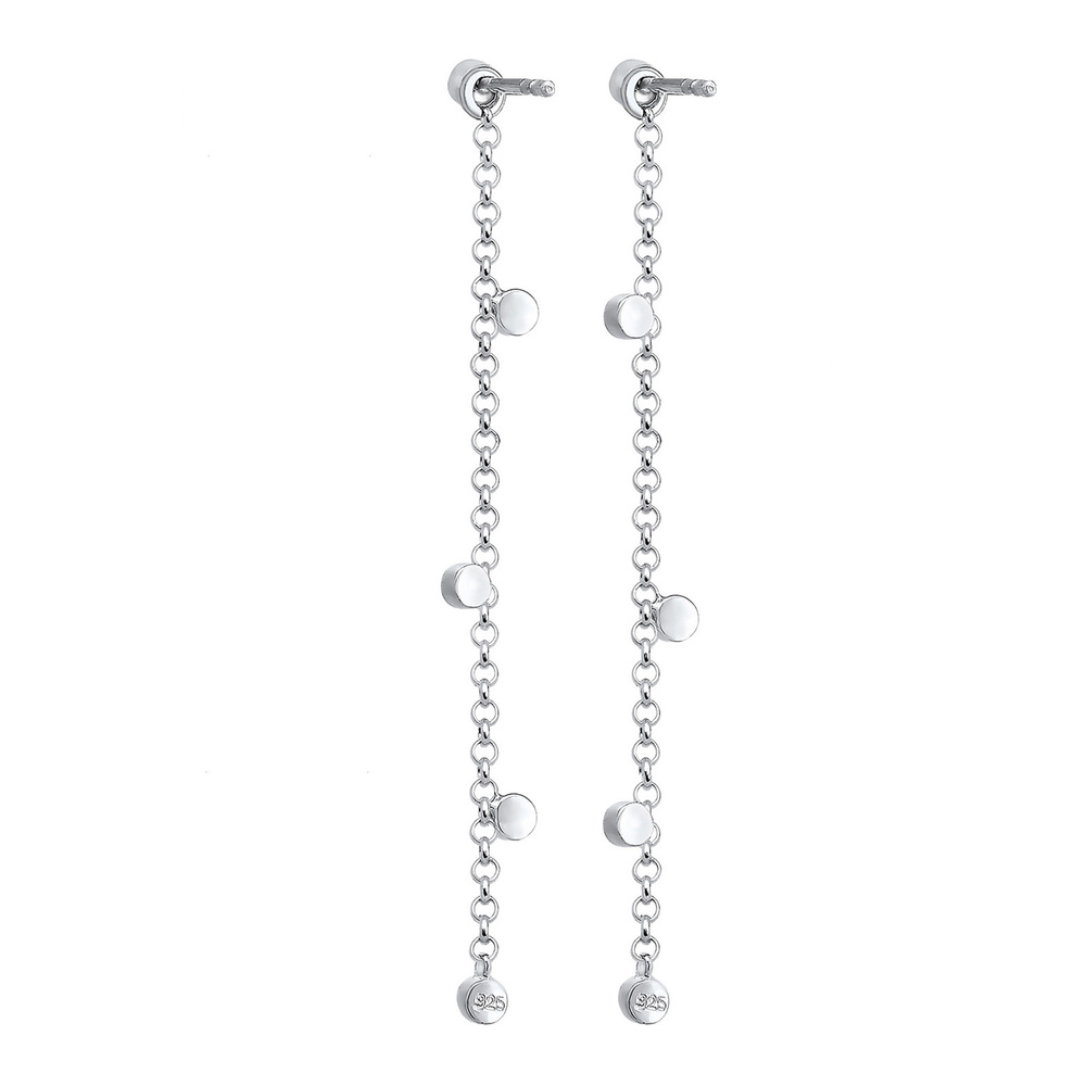 Elli Elli Boucles d'Oreilles Solitaire Élégant avec des Cristaux Femme - (925/1000) Ar Boucles d'oreilles