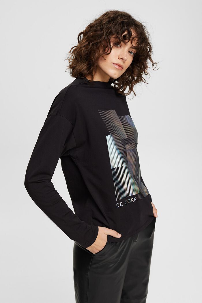 Longsleeve mit Metallic-Print