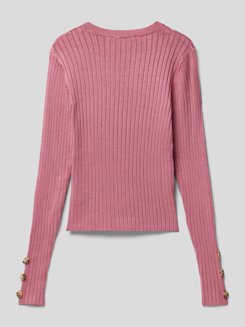 Strickpullover aus Viskose-Mix mit Rundhalsausschnitt in bordeaux rot