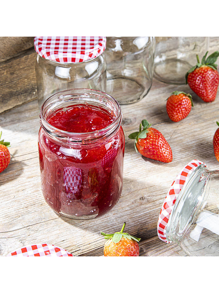 Chefware 6er-Set: Einmachgläser in Transparent/ Rot - 540 ml günstig kaufen onesize
