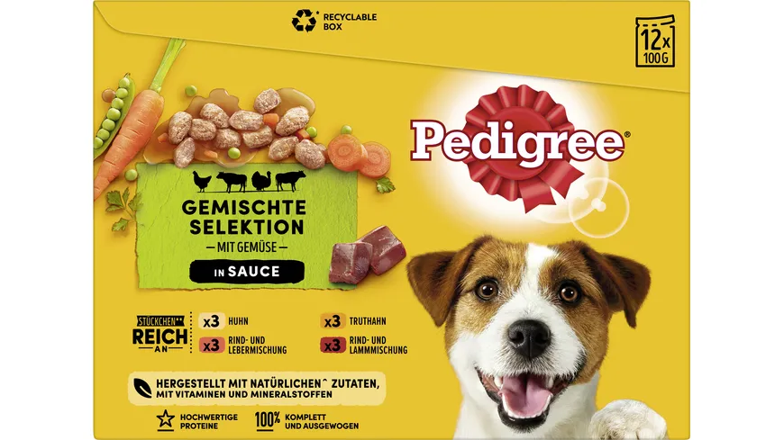 PEDIGREE® Multipack Gemischte Selektion mit Gemüse in Sauce 1200 g