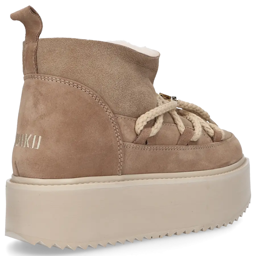 INUIKII - Snowboots PLATFORM Veloursleder - beige