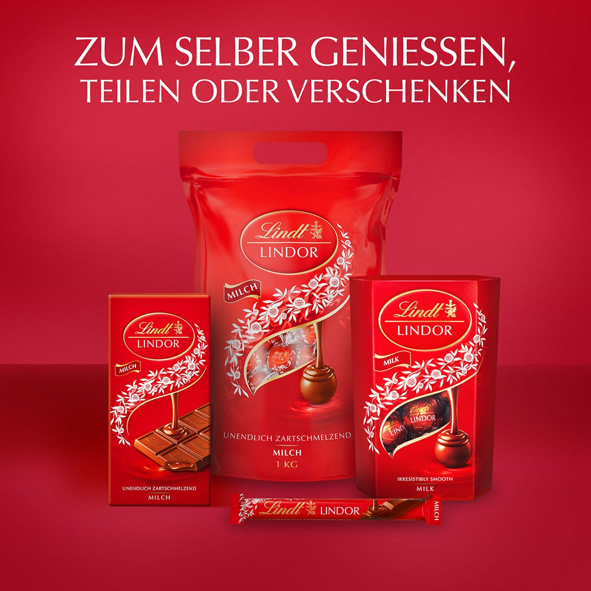 LINDOR Kugel Beutel Milch, 1000g