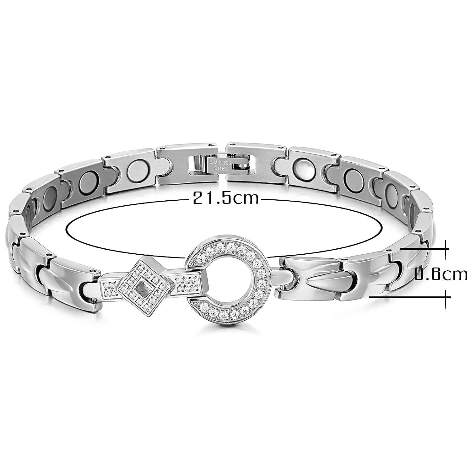 Haiaveng Gliederarmband Gliederarmband,Damen Magnetische Armbänder, Edelstahlarmband Magnetarmband