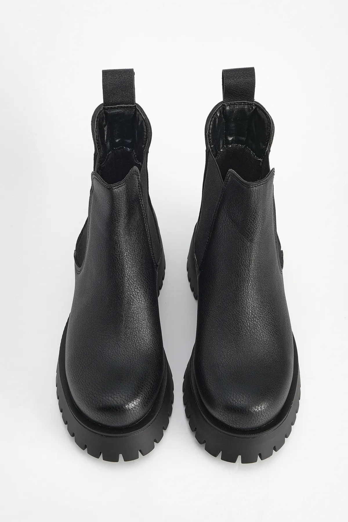 Marjin  Damen-Tagesstiefel mit dicker Sohle und elastischem Seitenband Kolev Schwarz