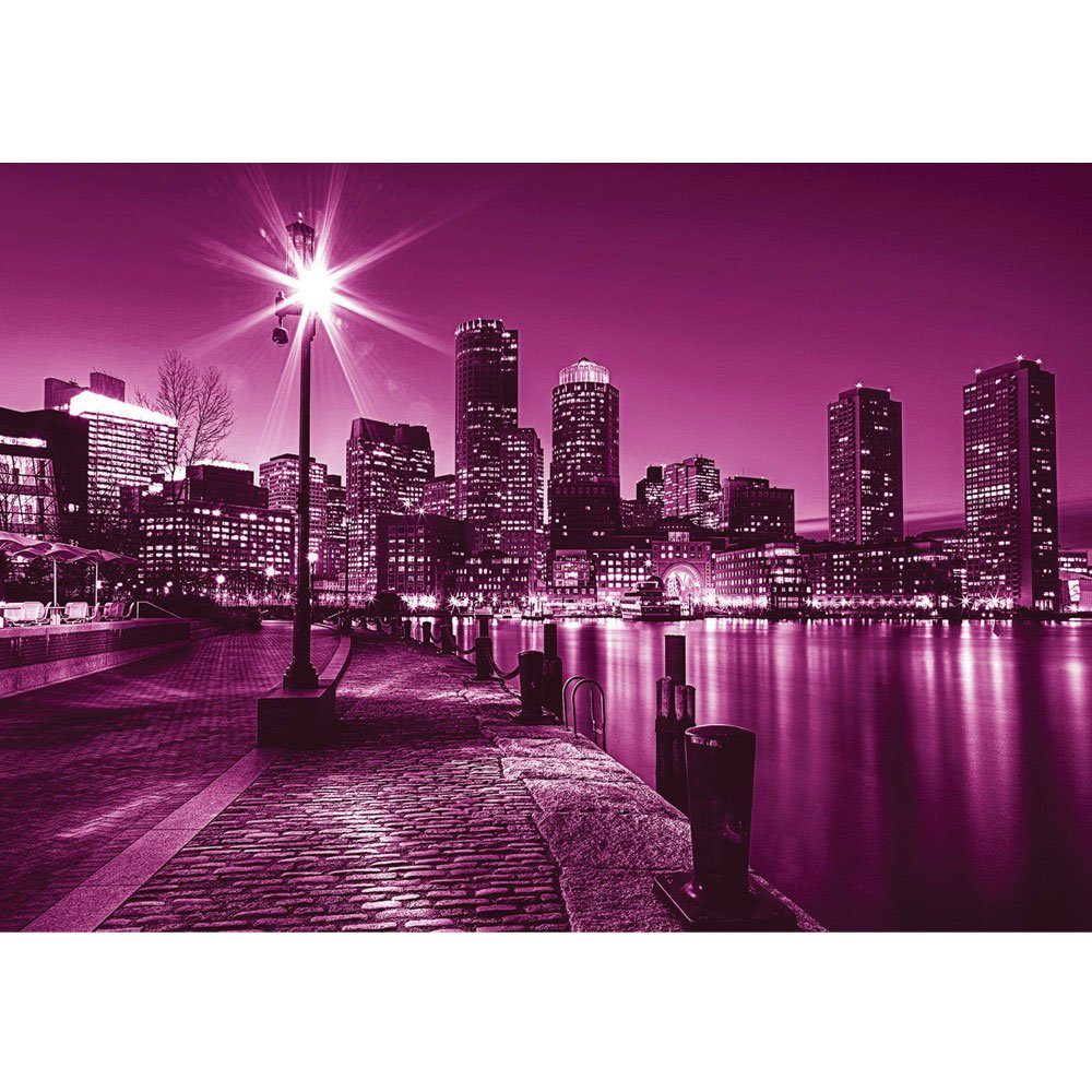 liwwing Fototapete Fototapete Laterne Nacht New York Skyline Lichter Fluss liwwing no. 857, New York