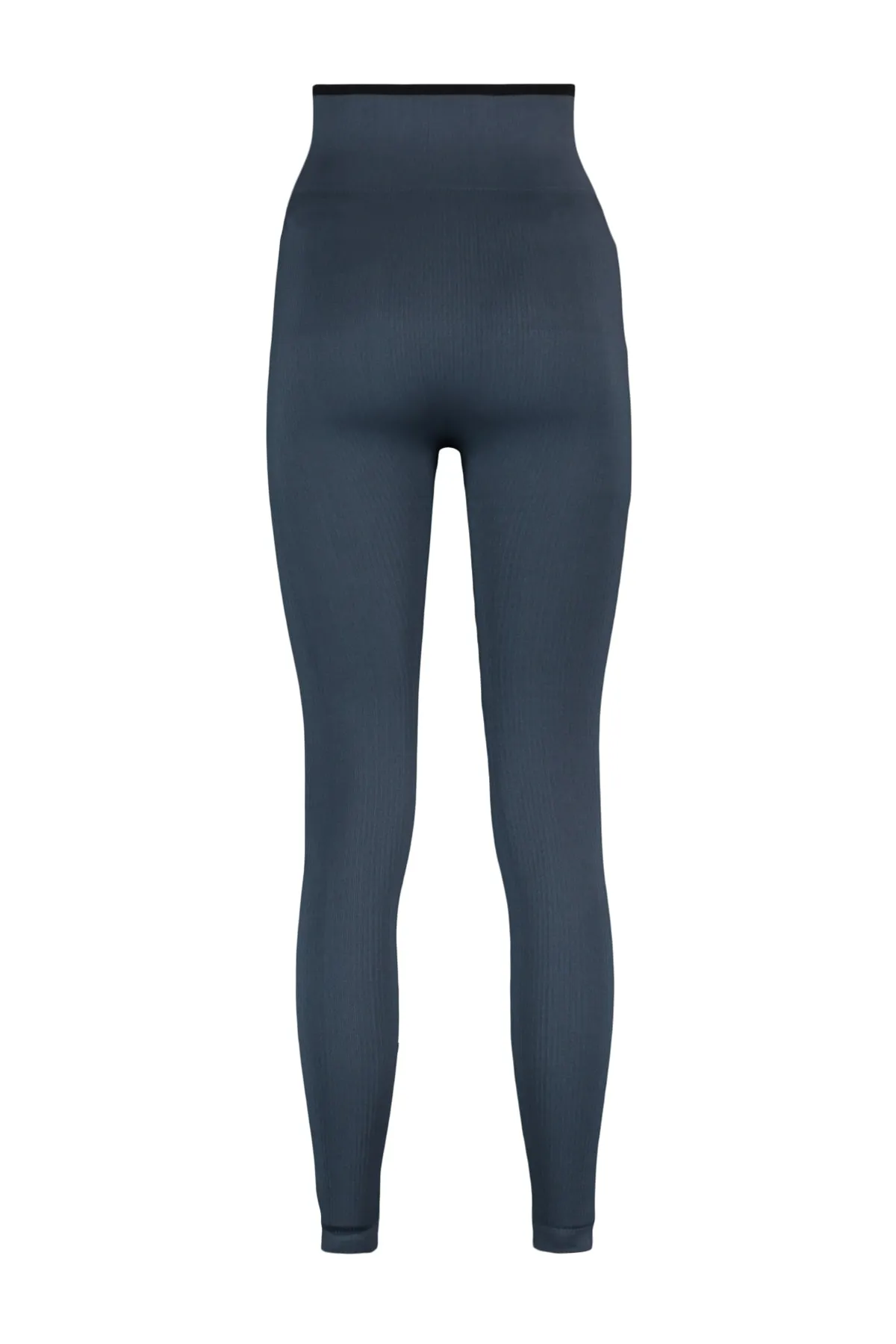 Trendyol Collection  Anthrazitfarbene nahtlose/nahtlose Kontrastfarben-detaillierte gestrickte Sportstrumpfhose in voller Länge TWOAW23TY00030