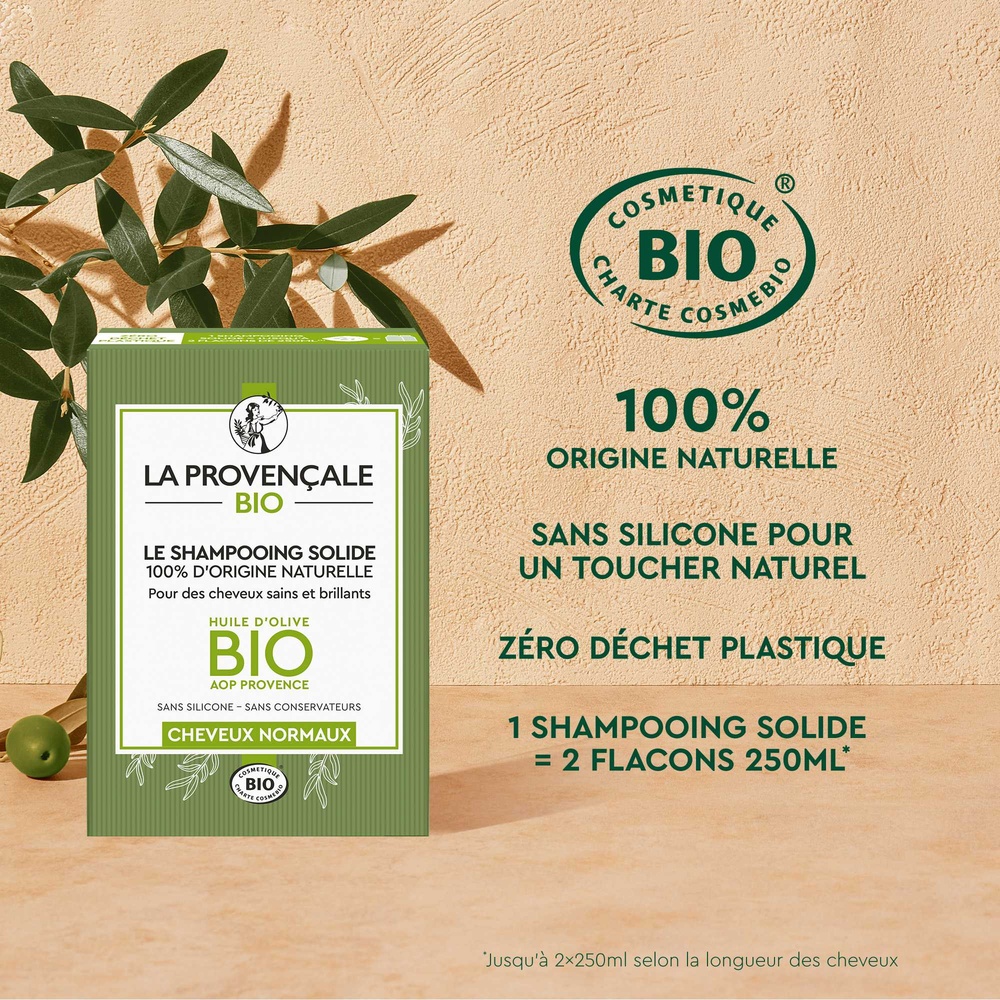 La Provençale La Provençale Le Shampoing solide 100% d'origine naturelle 60g Shampooing solide 100% d'origine naturelle cheveux normaux certifié bio