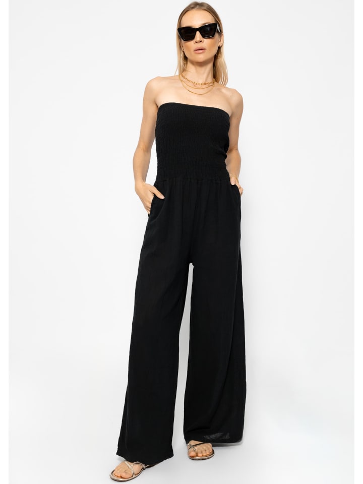 SASSYCLASSY Schulterfreier Jumpsuit in Schwarz günstig kaufen