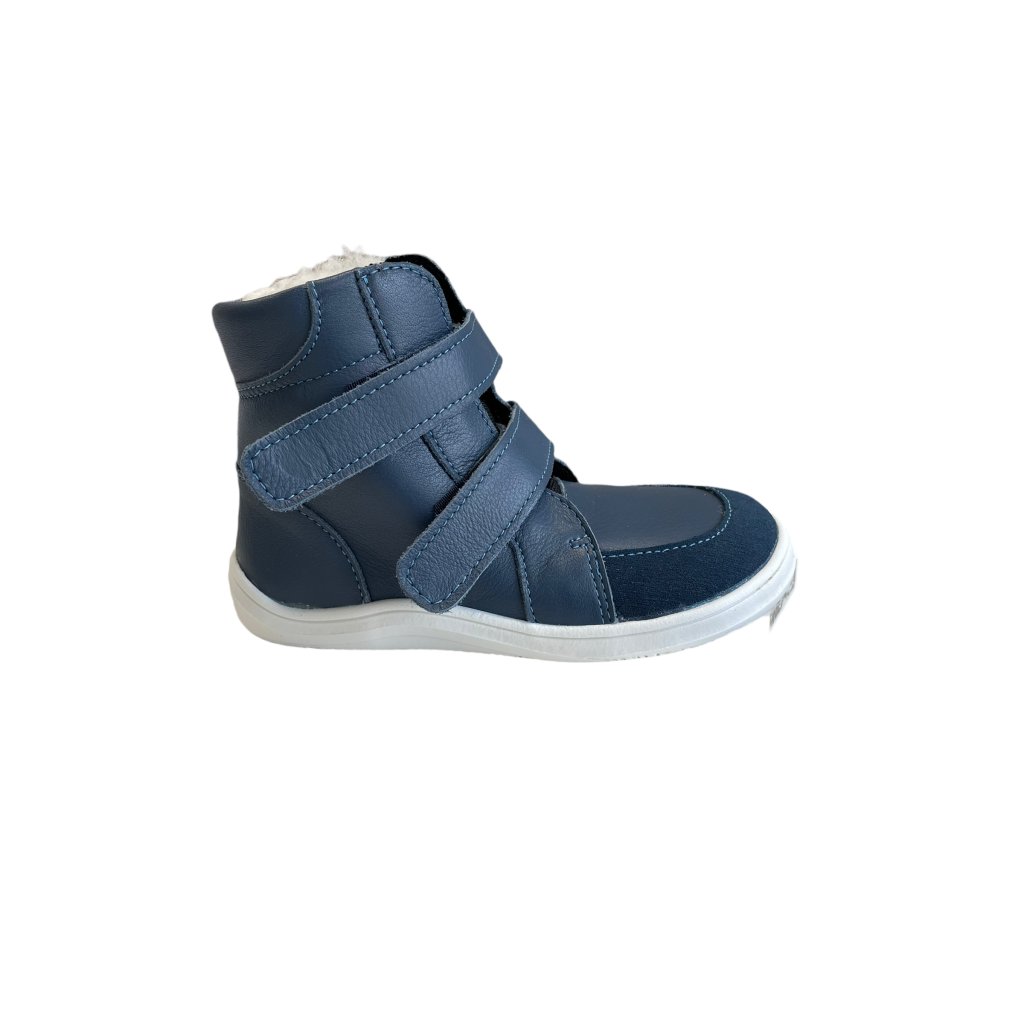 Baby Bare Febo Winter Navy (mit Membran / Asfaltico) blaue Barfußstiefeletten