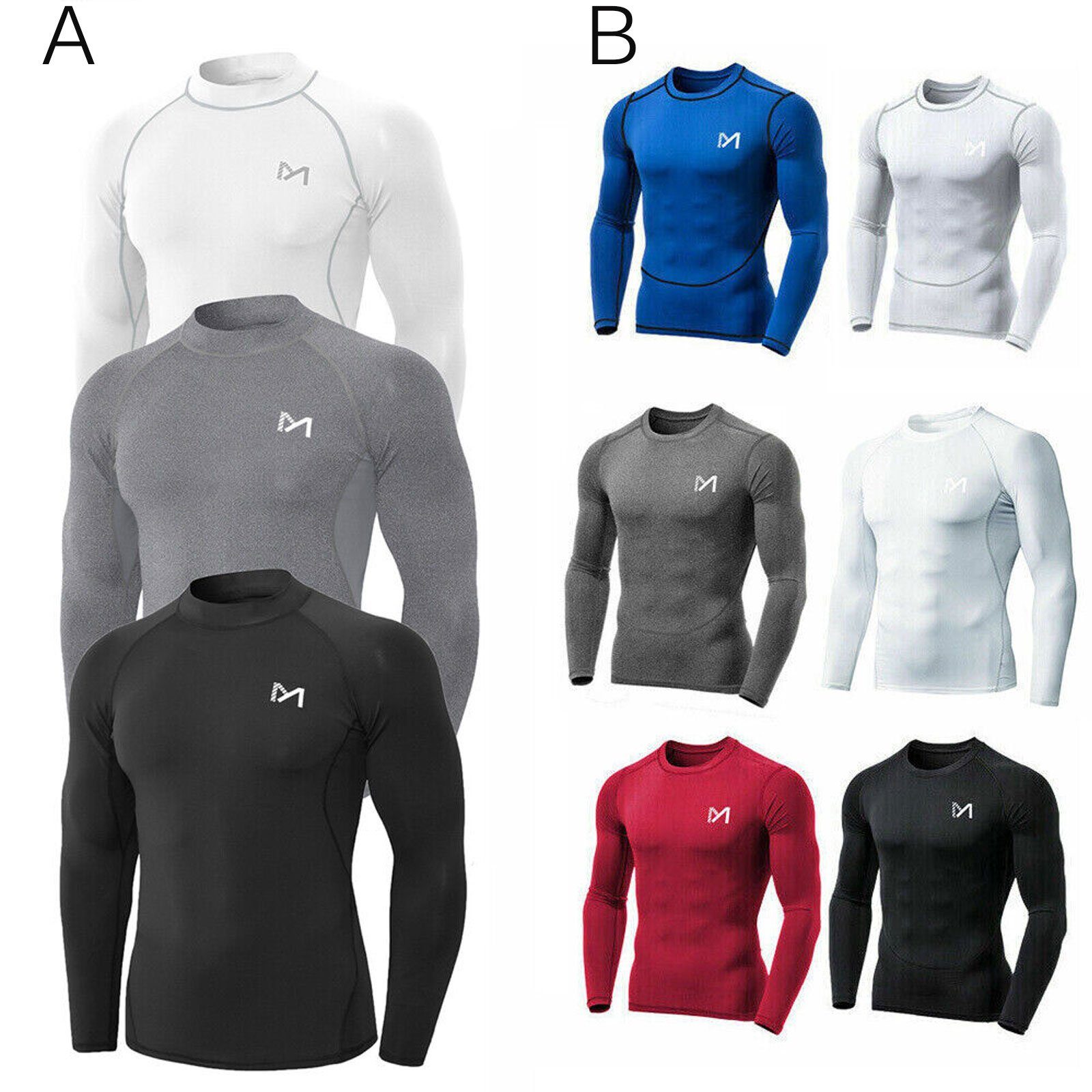 MEETYOO Kompressionsshirt HERREN KOMPRESSION SHIRT FUNKTIONSSHIRT (LANGARM SPORT FITNESSSHIRT, GYM LAUFSHIRT, TRAININGSSHIRT, MUSKELSHIRT) DASISSCHICHT